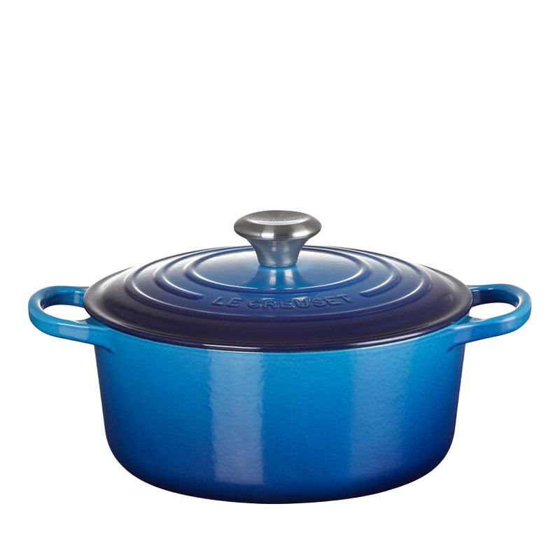 Le Creuset Cast Iron Round Casserole 24cm - Azure Blue image number 0